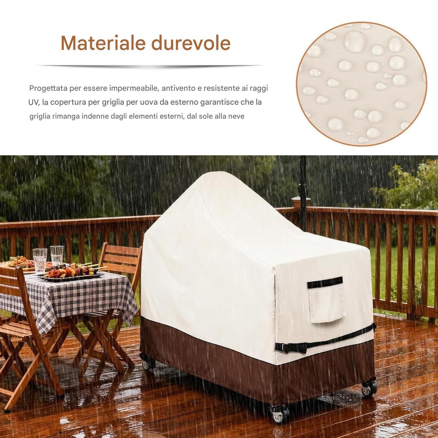 Wytrzymały wodoodporny pokrowiec na grill, 152 cm, ochraniacz na propan, do użytku na zewnątrz, węgiel drzewny, grill, patio, do ogrodu i werandy, artykuły domowe