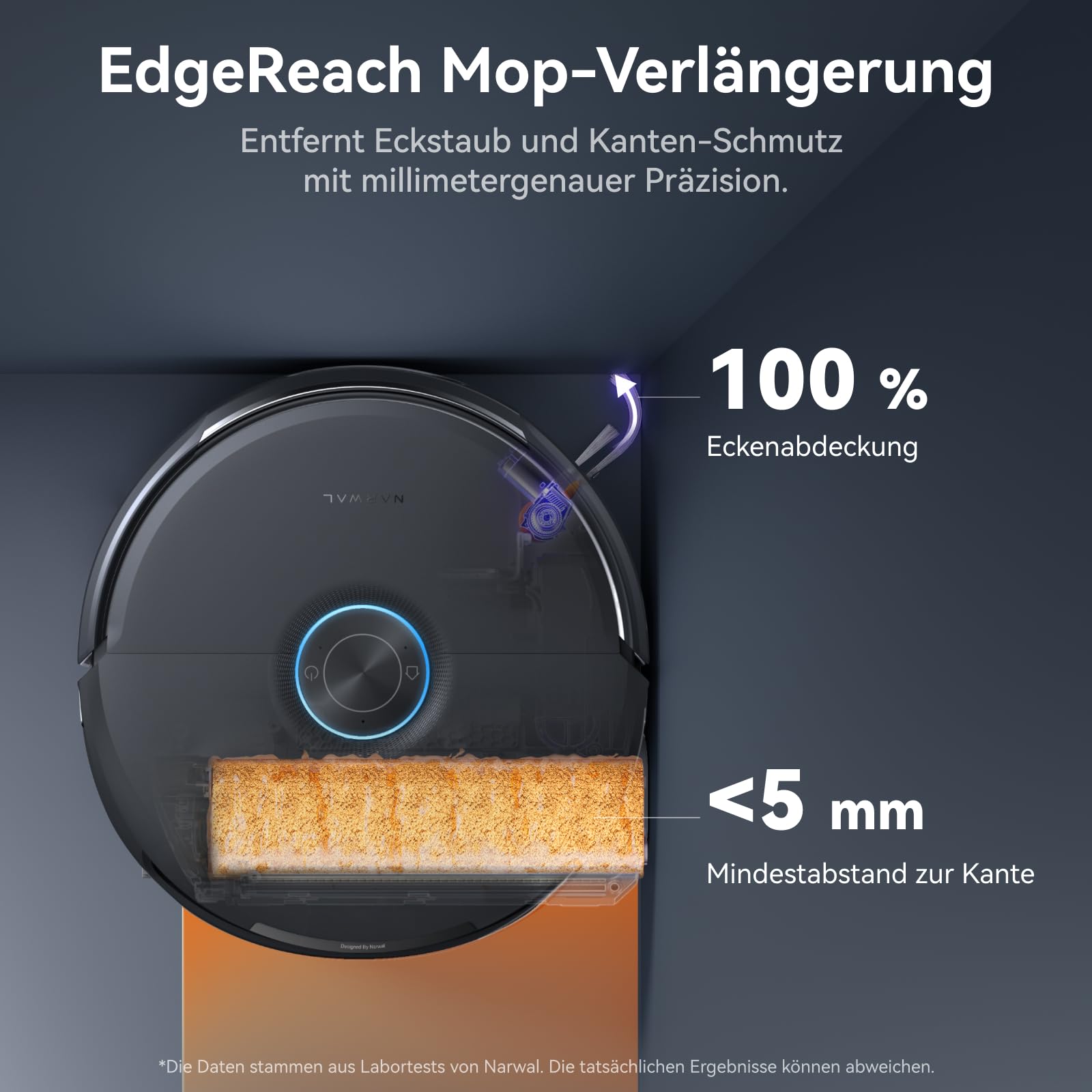 NARWAL Flow 2 Saug- und Wischroboter mit All-in-One-Station, FlowWash-Wischsystem mit 60 °C Heißwasser, 31.000 Pa Saugkraft, CarpetFocus™-Technologie, 100 °C Moppwäsche und 60 °C Heißlufttrocknung