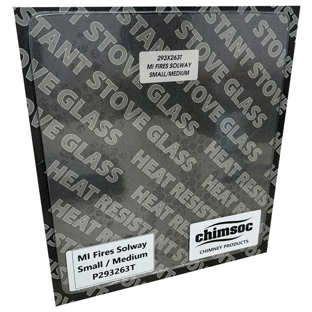 Chimsoc Replacement Stove Glass - MI Fires Solway Small/Solway Medium (293mm x 263mm Rounded Corners)