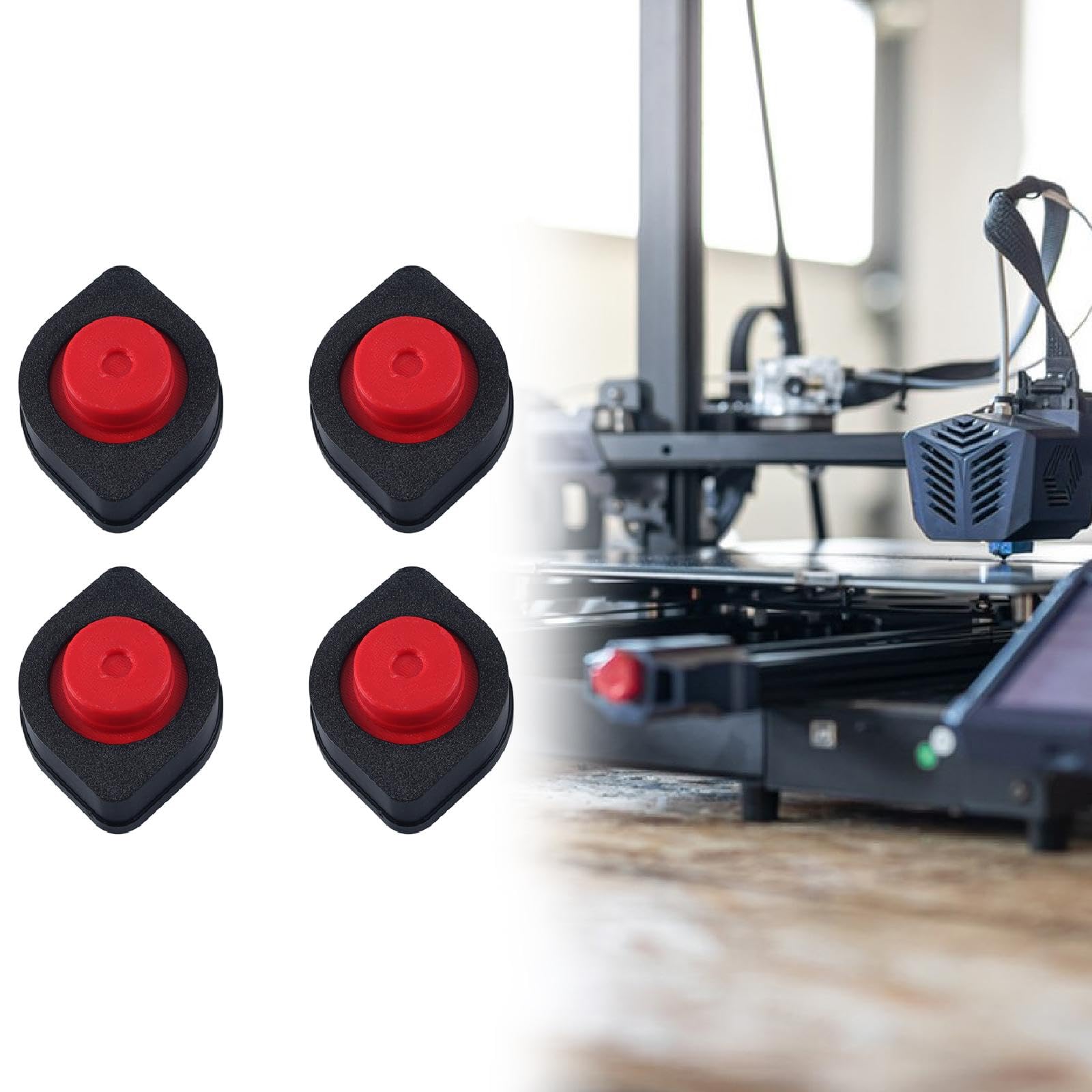 4 Pezzi di Piedini antivibrazione in Gomma per stampanti 3D, tappetini di atterraggio Facili da installare, sostituiscono quelli Antiscivolo e