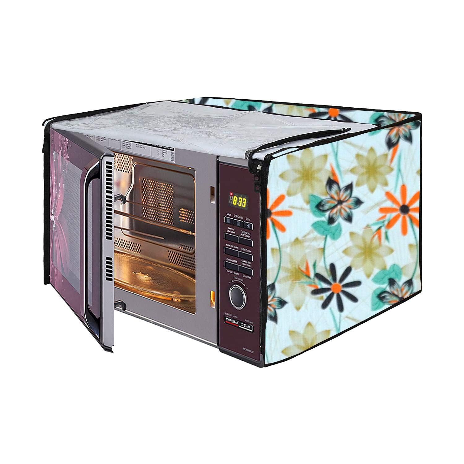 Microwave Oven Cover for LG 21 Litre Convection Waterproof & Dustproof PVC | Heat Resistant, Stainproof & Washable | Decorative Kitchen Appliance Cover (49 cm X 43 cm X 29 cm) pr28