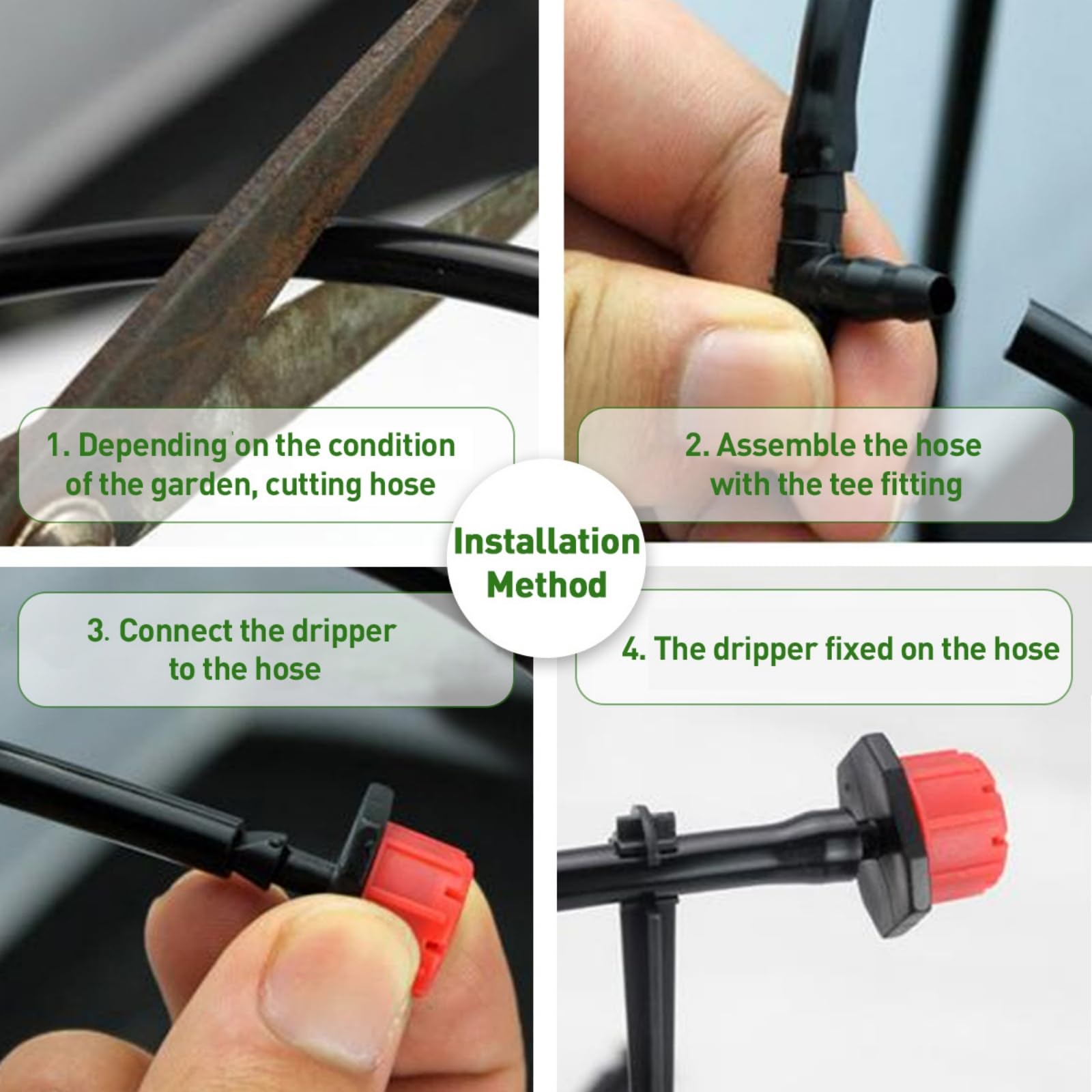 Kit di irrigazione automatica a goccia con gocciolatori regolabili per piante da giardino, fiori, bonsai, sistema di irrigazione automatica efficiente (25 m)