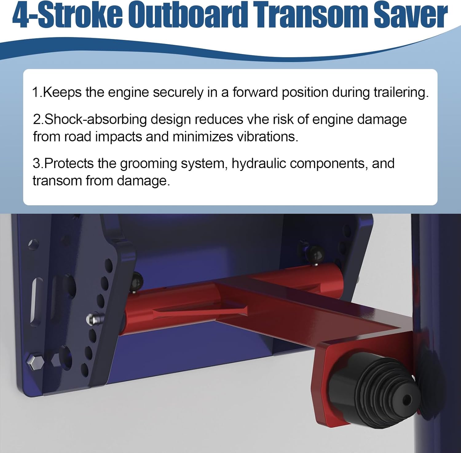 4-Stroke Transom Saver Motor Tote, Patented Motor Trailering Support, Fits for Mercury 75/90/115/200/225/250/300HP 4-Stroke Engines, Also New V6 175HP Engines