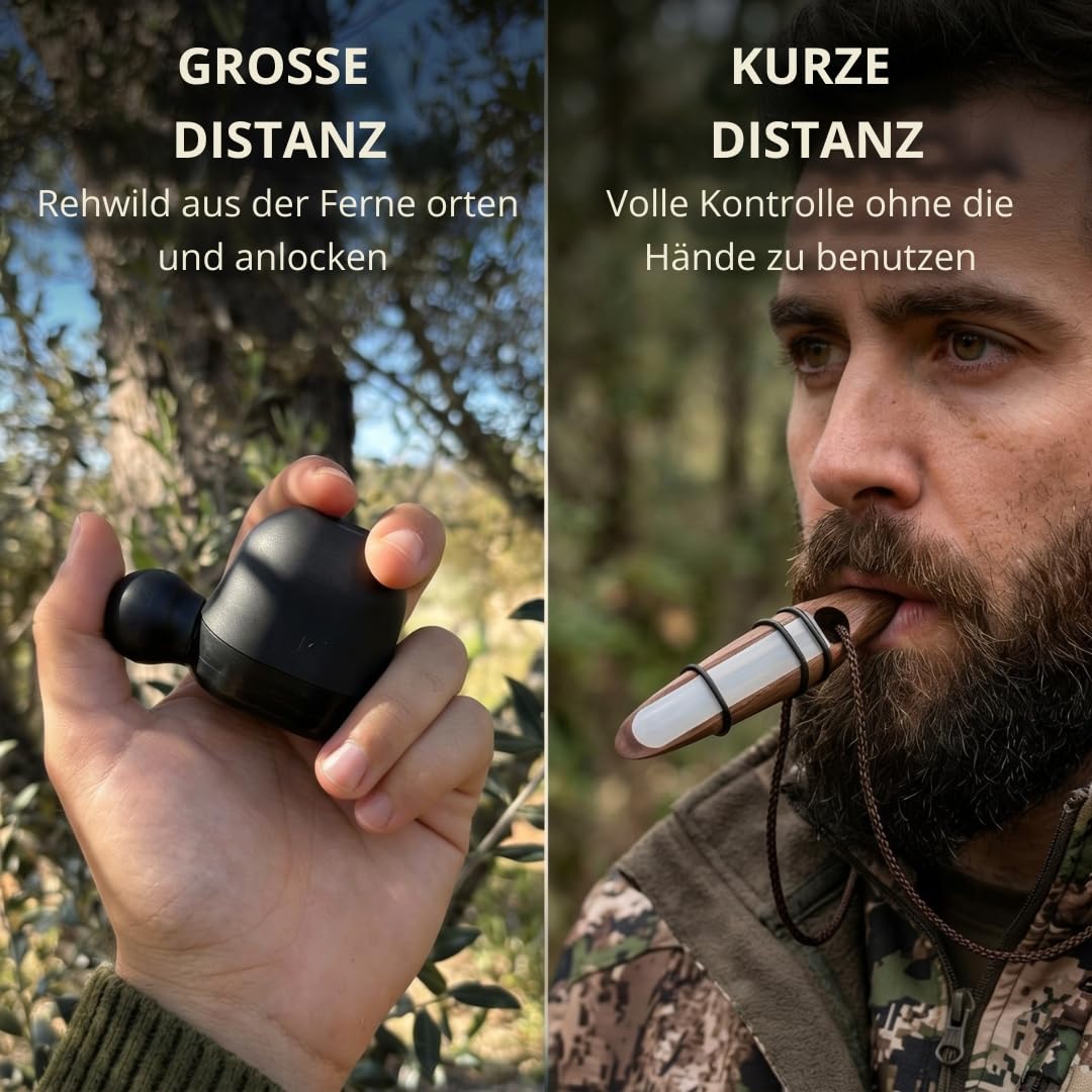 Rehblatter Set Komplett – Buttolo Rehblatter + Blatter für Rehwild zur realistischen Imitation der Ricke in der Brunft | 2 Lockrufe für Rehwild zur Jagd und Rehbeobachtung mit Band und Anleitung.
