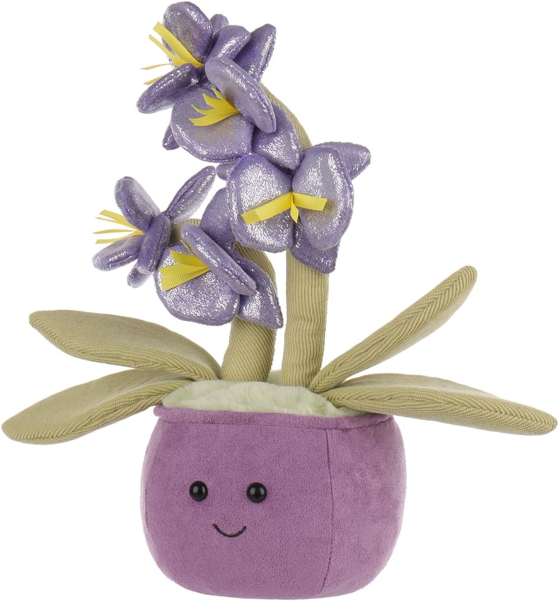 Apricot Lamb Potted Butterfly Orchid Plant Stuffed Animals for Kids, Soft Cute Plush Toys for Baby Girl and Boy, Fluffy Potted Butterfly Orchid Plant