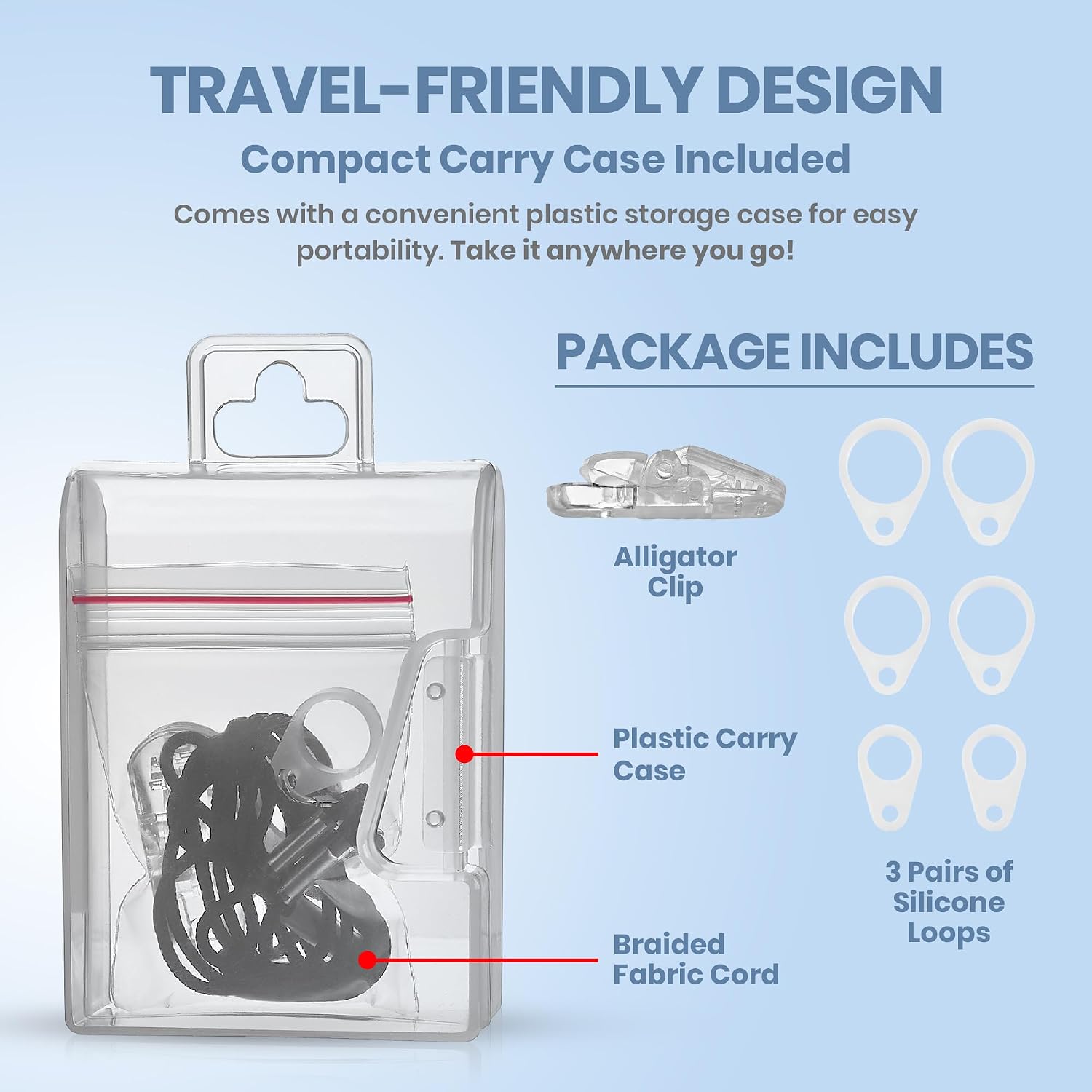 MEDca Hearing Aid Clip - Protective Holder with Anti Lost Lanyard Cord - Rope with Loops and Clip and Security for Behind The Ear Hearing Aids and Personal Sound Amplifiers