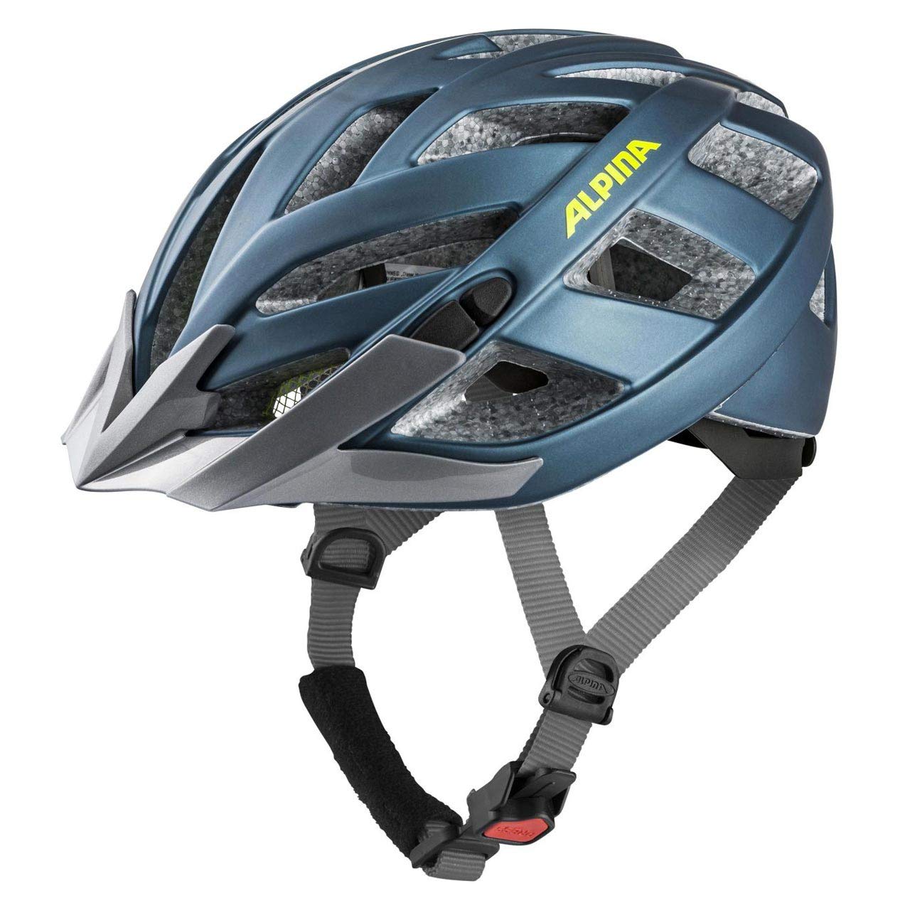 ALPINA PANOMA 2.0 L.E. - Reflektierender & Optimal Belüfteter Fahrradhelm Mit Fliegennetz & Nachrüstbarem LED Für Erwachsene, blue-neon-yellow, 56-59 cm
