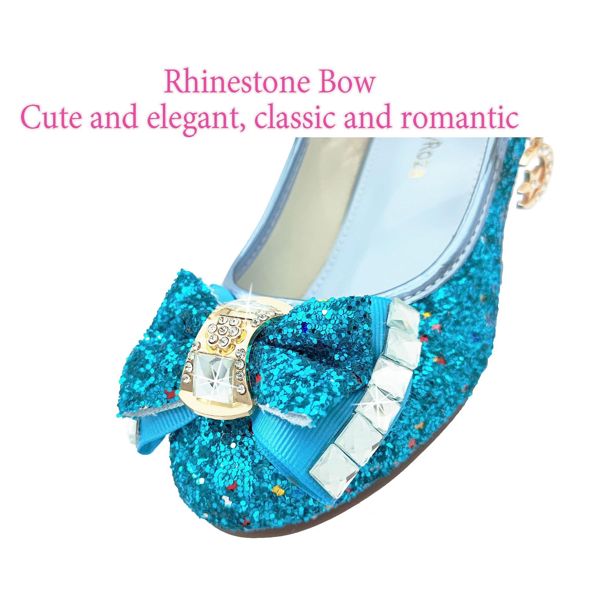Zapatos Princesa Niñas Zapatos Tacon Niña Princesa Disfraz Zapatos Purpurina Tacones Niña Infantiles Zapatos Niña Vestir Lentejuelas Merceditas Niña Zapatos Fiesta Niña Regalo Niña EU26-36