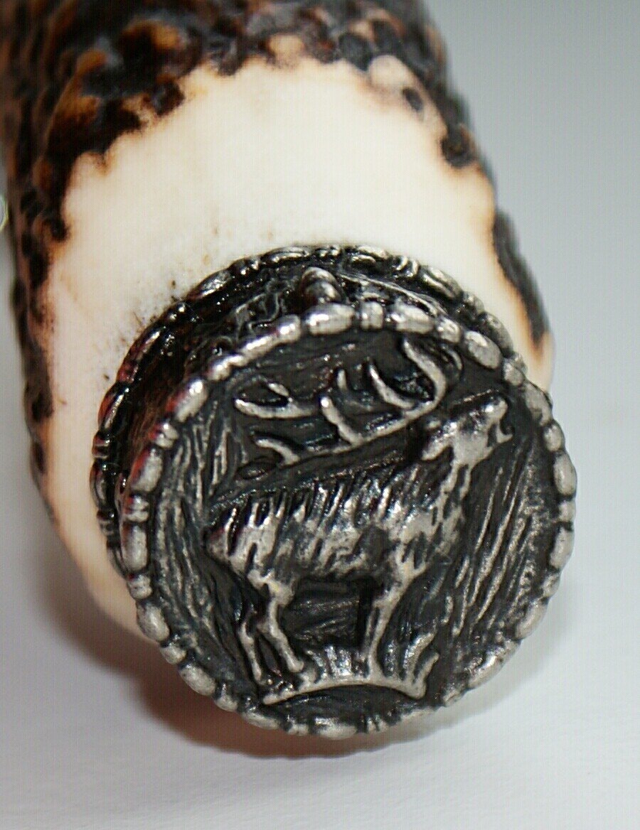 Jagdmesser Trachtenmesser Jagd-Messer Hirschfänger Hirsch Wild echt Hirschhorn Jagdnicker für Lederhose Jäger Fischer Fischen Jagen echt versilbert Stahl-Klinge Solingen