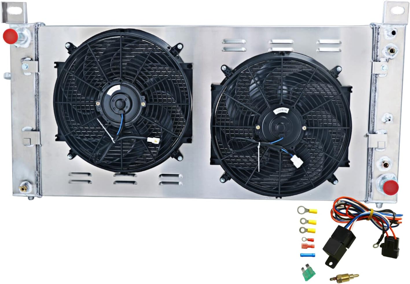 3 Row Radiator Shroud Fan for 1999-2014 Chevy Silverado 1500 Tahoe & GMC Sierra 2500 Yukon 4.8 6.0 6.2