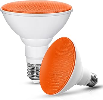 Flaspar PAR30 LED Orange Flood Light Bulbs 12W, E26 Base 100W Equivalent