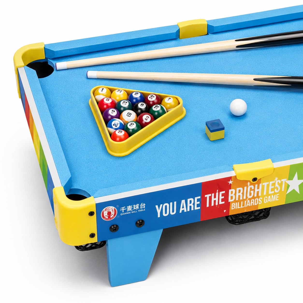 Mini Billard Américain en Bois, Table Multijeux pour Enfants, Jeu Billard avec Queues et Balles, Table Jeu