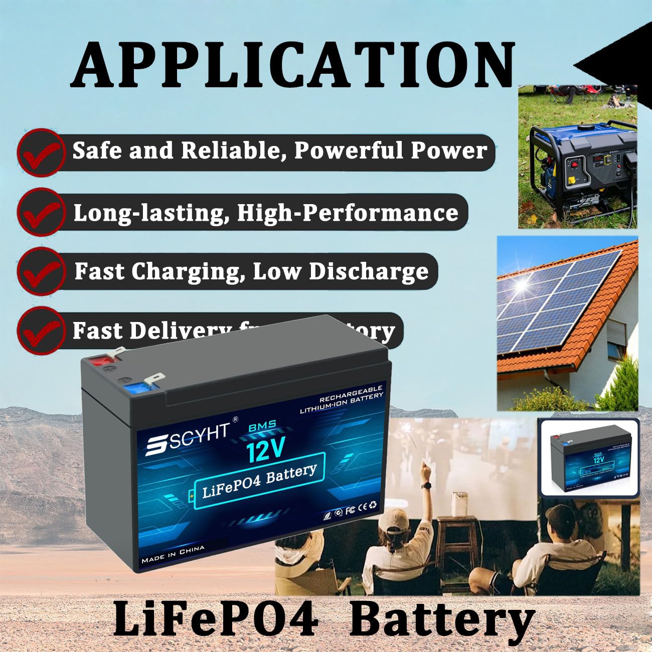 Akumulator LiFePO4 12 V 10 Ah 8 Ah Akumulator litowy 12 Ah Akumulatory zamienne 12 V Akumulatory litowo-jonowe do oświetlenia awaryjnego do silników 50 W - 150 W