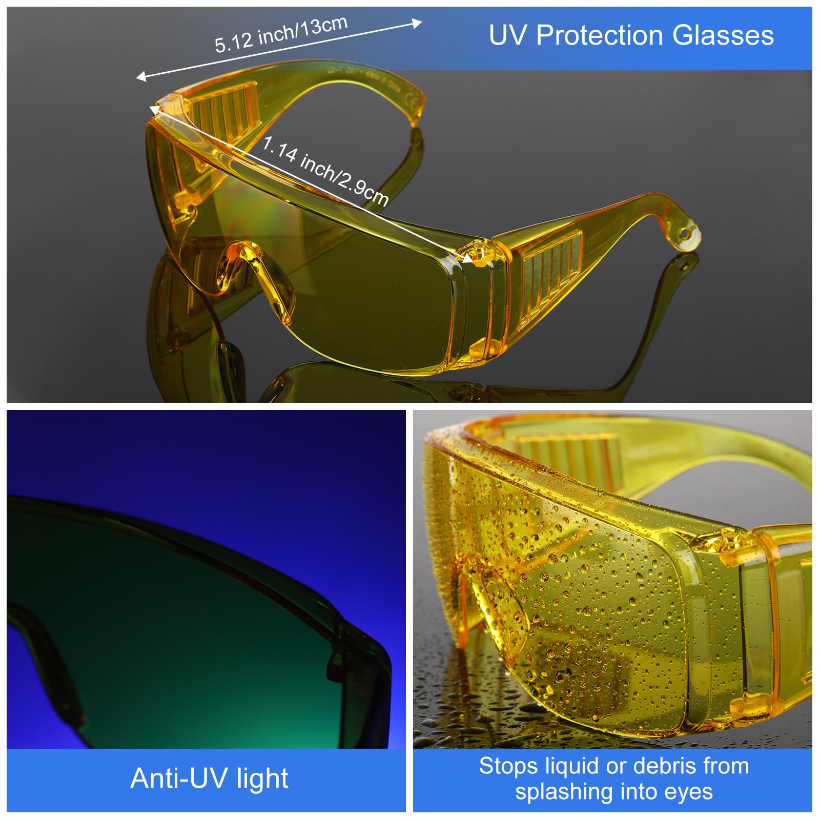 Glooglitter Kit de inyector de aceite y tinte y detector de fugas con acoplador ajustable y comprobadores de aceite y detector de fugas con luz UV y gafas protectoras para sistema refrigerante R134A