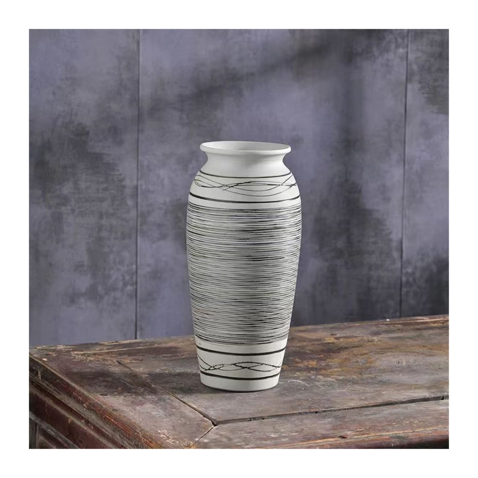 Bzgpmfud Grey Wolf Vase Desktop Flower Porcelain Stand Indoor Ceramic Living Room Decorative Floor Planter Dried Arrangement(Grey Wolf)