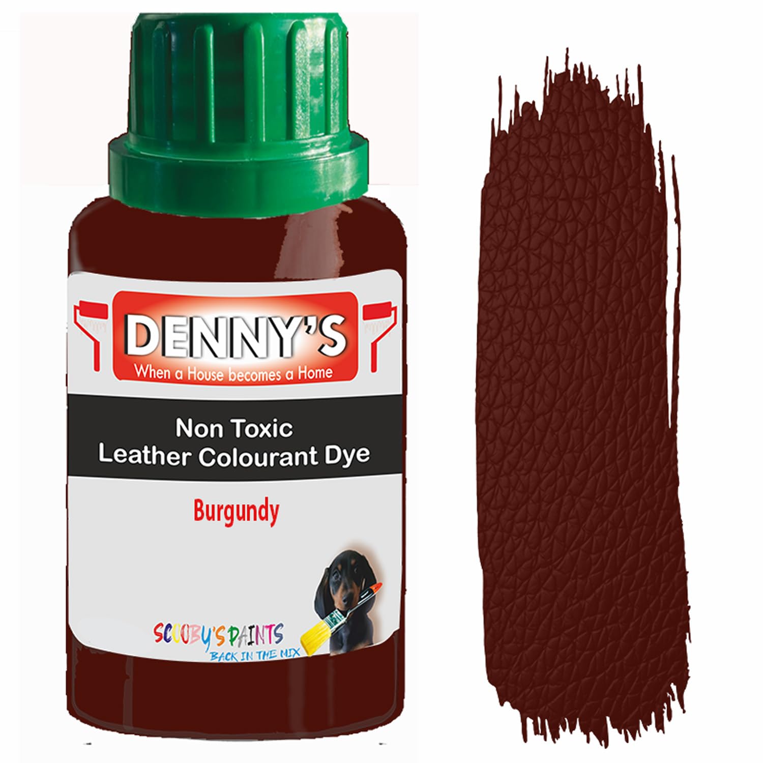 All in One Leather Colourant Self Seal Leather Dye Repair Paint for Furniture, Sofas, Car Seats (Burgundy, 250ml Bottle) — image 1
