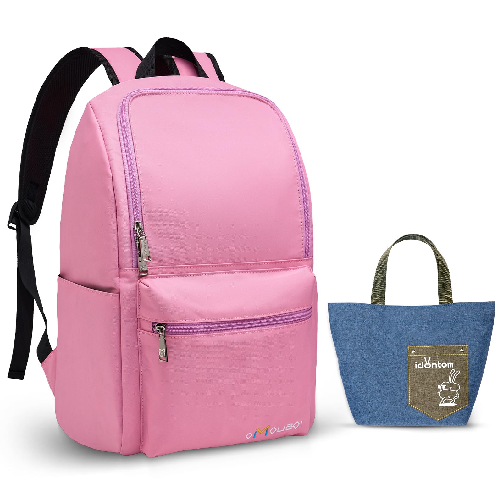 OMOUBOI Casual Daypacks Superbreak Backpack 14 inch Laptop Backpack for Women & Men Fits Tourism Business (Pink)