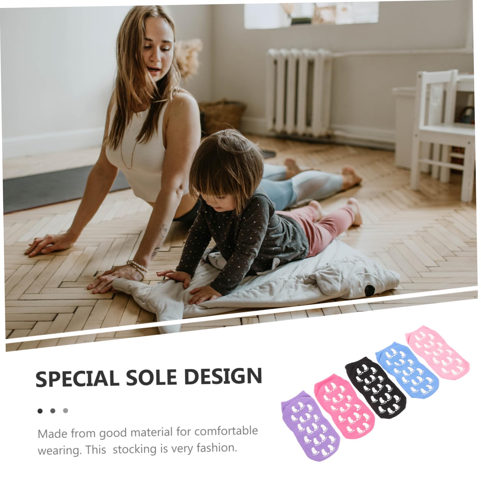 Toyvian Calcetines Antideslizantes Agarre Tobillo Mantener Calcetines De Yoga con Correas Calcetines Mujer Calcetines con Grip Calcetines De Yoga Antideslizantes Algodón