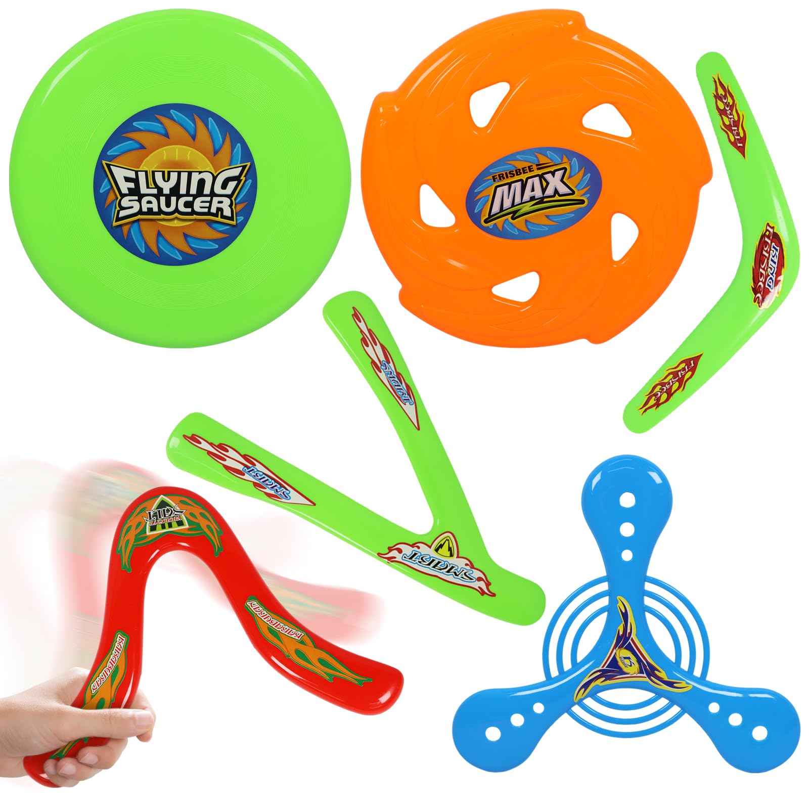 6 Pezzi Set di Boomerang, Boomerang a Forma di V, Boomerang per Principianti Set, Giochi Interattivi Genitore Figlio, Giocattoli per Bambini, All'aperto per Principianti