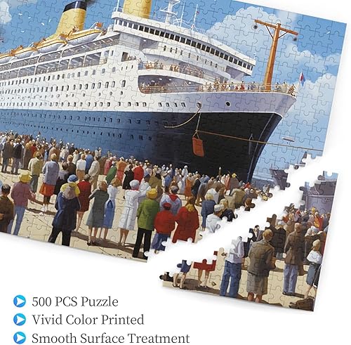 Miniatura 6 de Rompecabezas para adultos y familia, rompecabezas de 500 piezas, rompecabezas de Titanic, crucero, pintura al óleo, juegos familiares de madera,