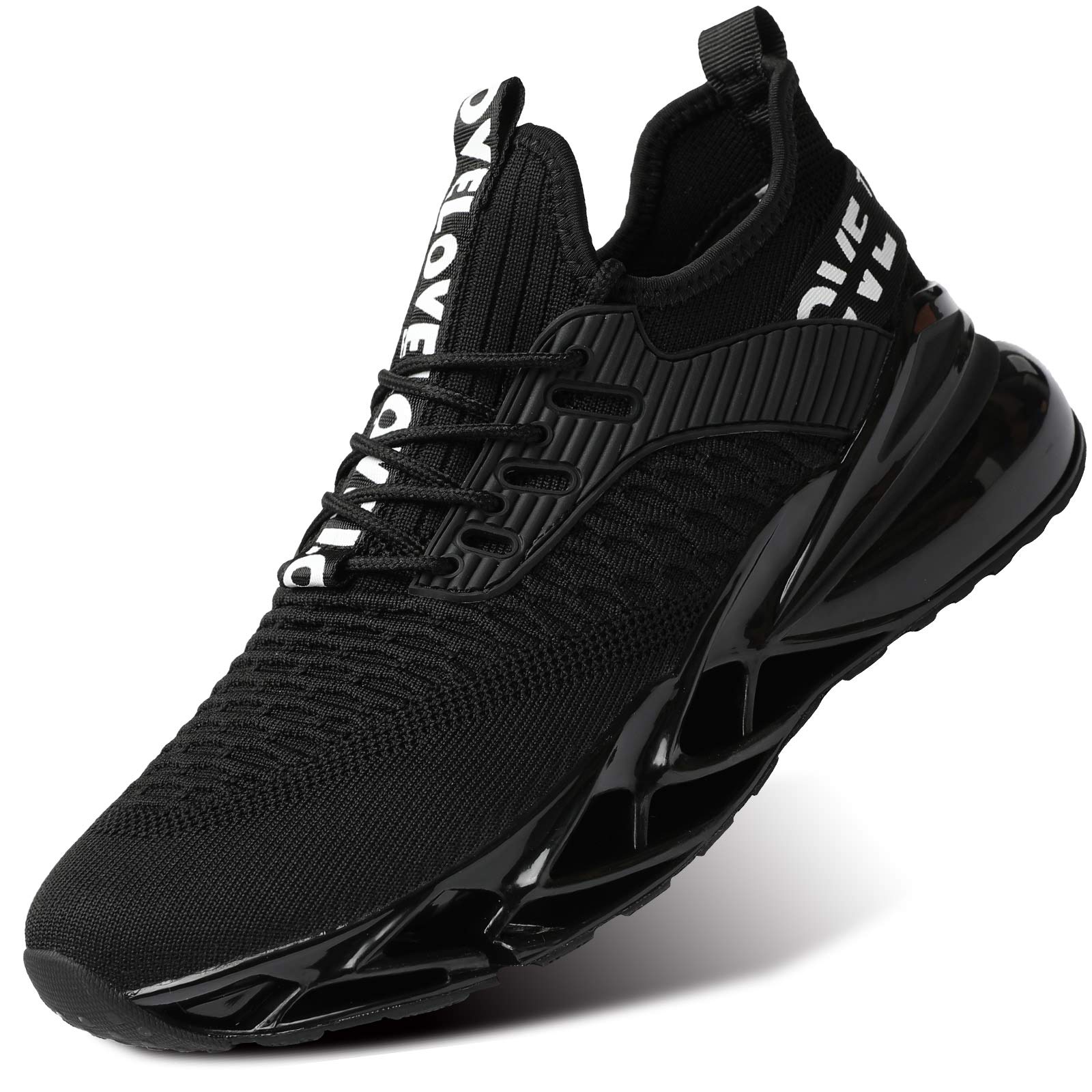 Chopben Mens Running Shoes Blade Non Slip Fashion Sneakers Breathable Mesh Soft Sole Casual Athletic Walking Shoes, Full Black, 11 (B08522GRTJ) Amazon Price History, Amazon Price Tracker