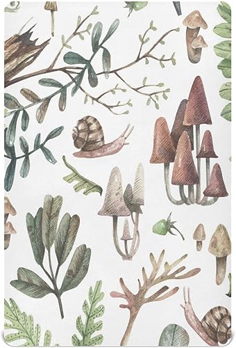 Miniatura 1 de Sábana bajera ajustable para cuna para niños y niñas, sábana de punto de jersey de seta y caracol para colchones estándar de cuna y cama de niños