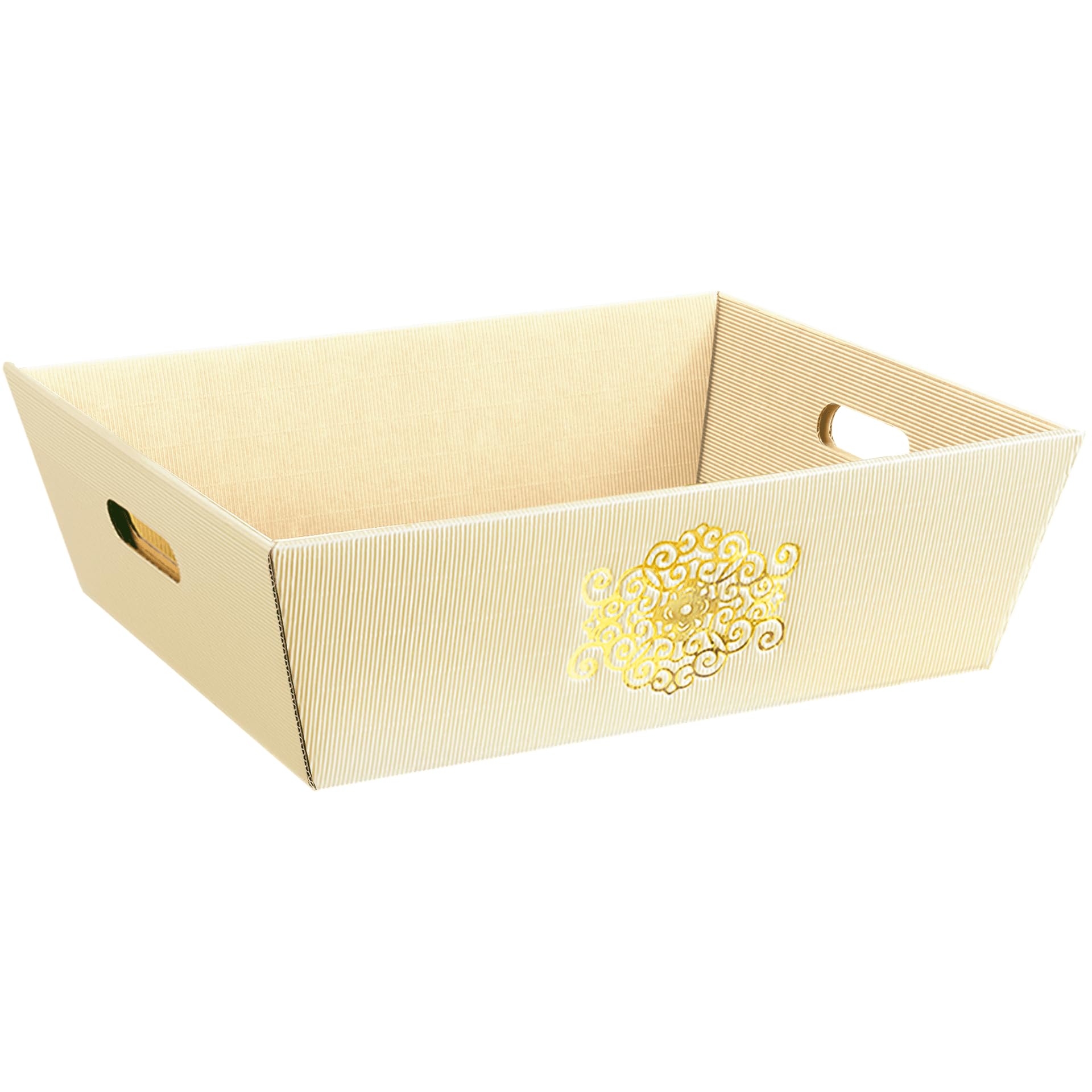 [BOXXCO] 25 Stück Präsentkörbe viereckig Wellenstruktur Signum groß 376x286x129 mm Geschenkverpackung