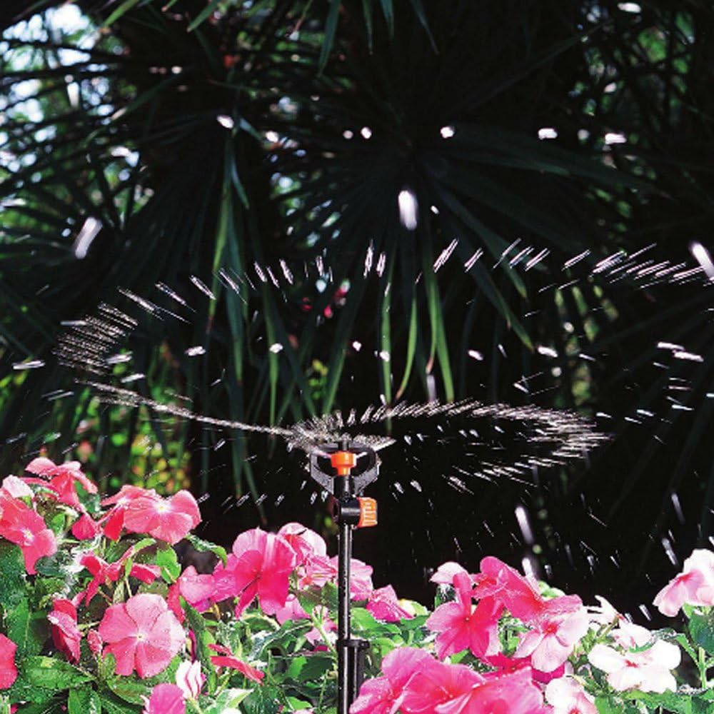 Claber 91250 Oblong Hole Micro Sprinkler 360° Adjustable, Black/Orange/Grey
