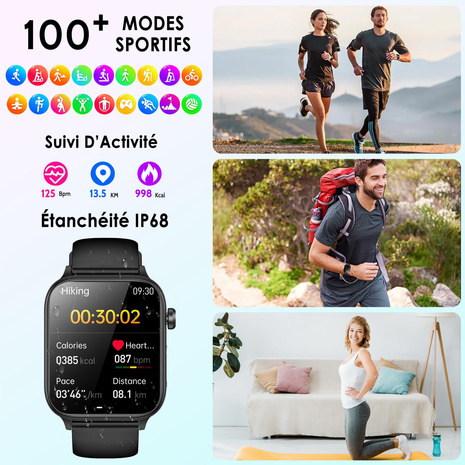 Marsyu 2026 Montre Connectée Santé avec ECG/HRV/Pression Artérielle/Sommeil