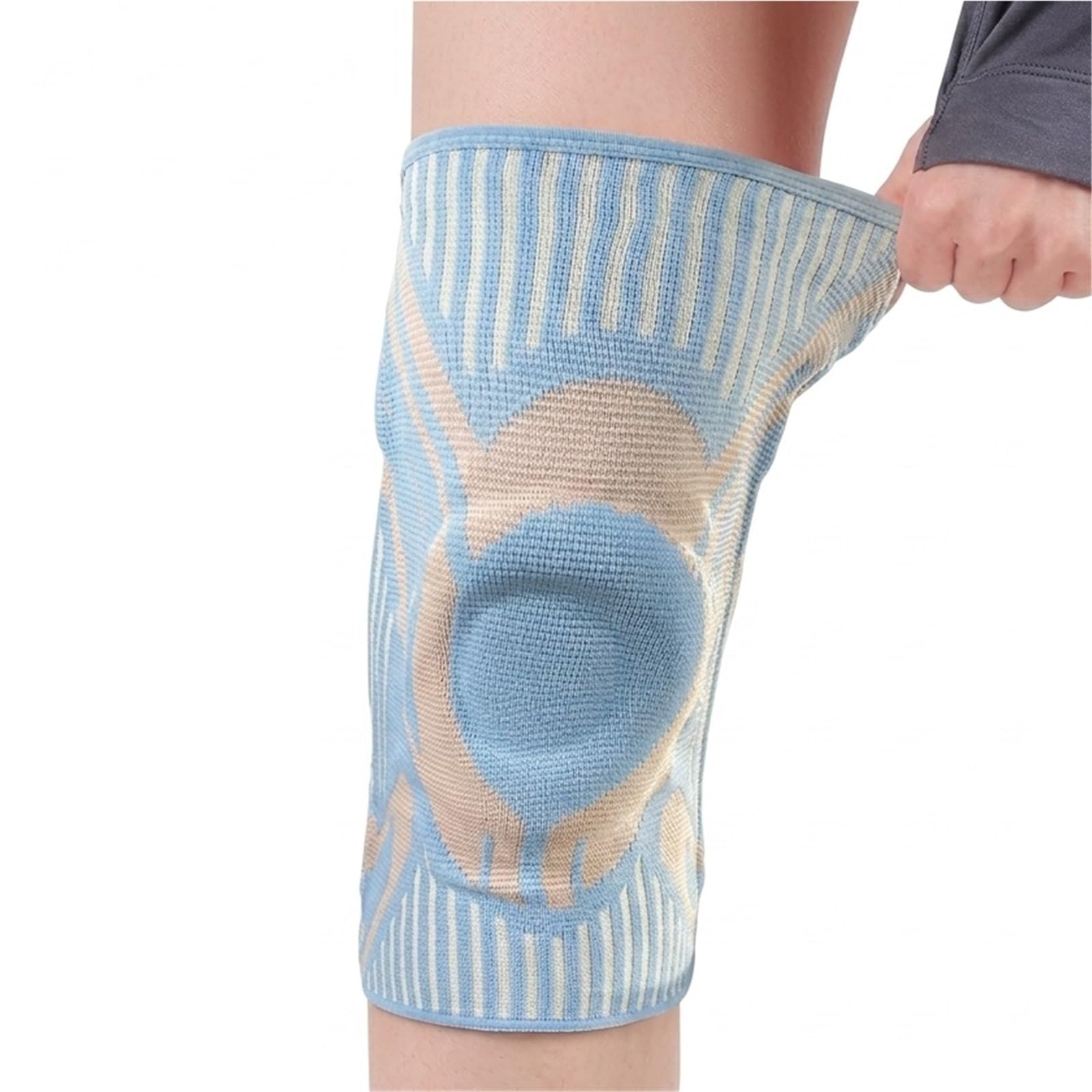 Kniebandage zur Unterstützung bei Knieschmerzen, Knochen-auf-Knochen-Kompressionsbandage für Männer und Frauen mit Kniescheiben-Gelpolstern und Seitenstabilisatoren für Laufen, Arthritis, Sport (