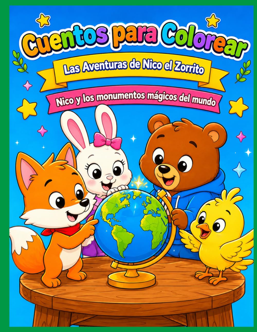 Cuentos para Colorear: Las aventuras de Nico el zorrito: Nico y los monumentos mágicos del mundo