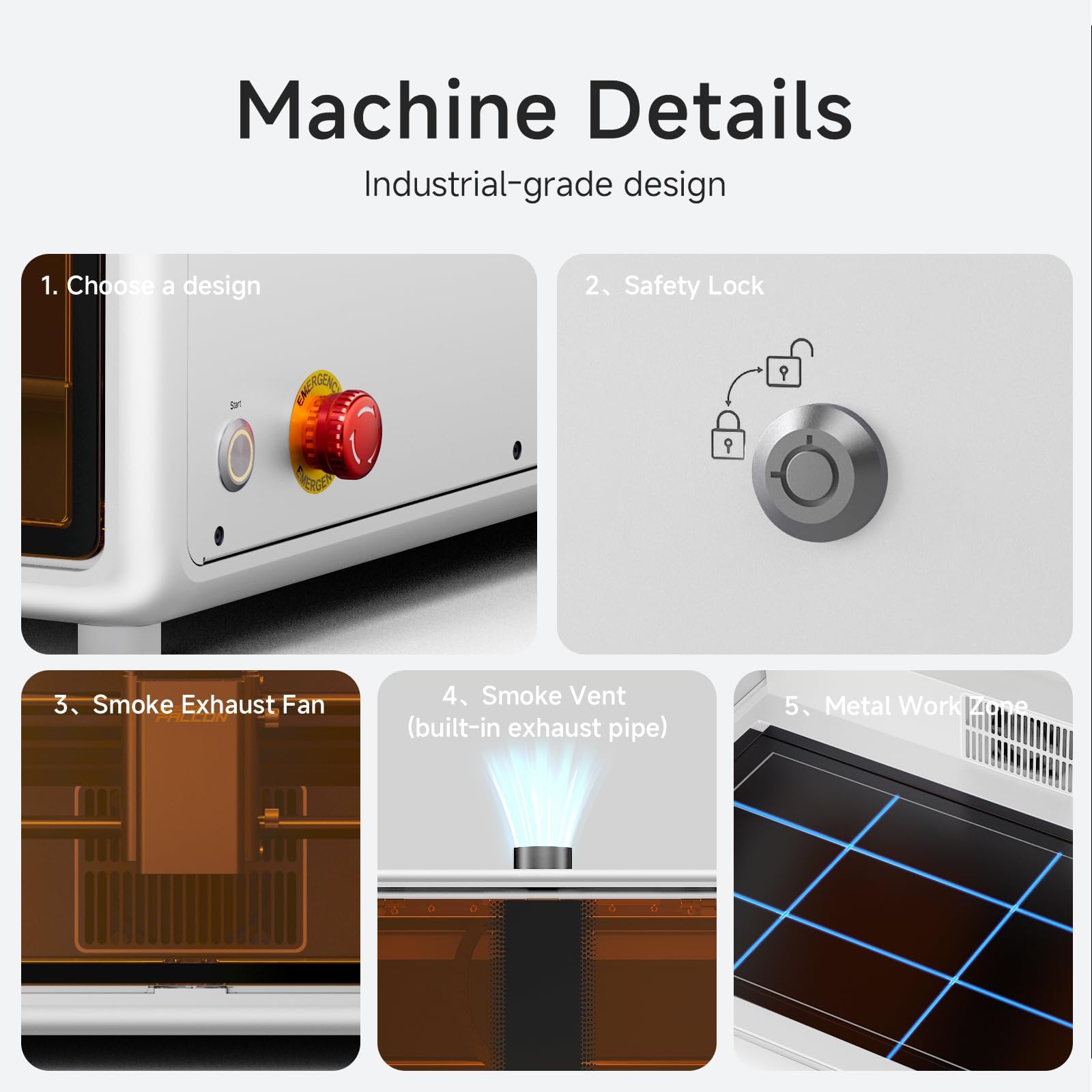 Creality Falcon A1 10W Geschlossener Lasergravierer, Klasse 1 Sicherheits-Laser-Cutter mit HD-Kamera & Air Assist, Vormontiert 600mm/s CoreXY, für Holz und Acryl, Weiß