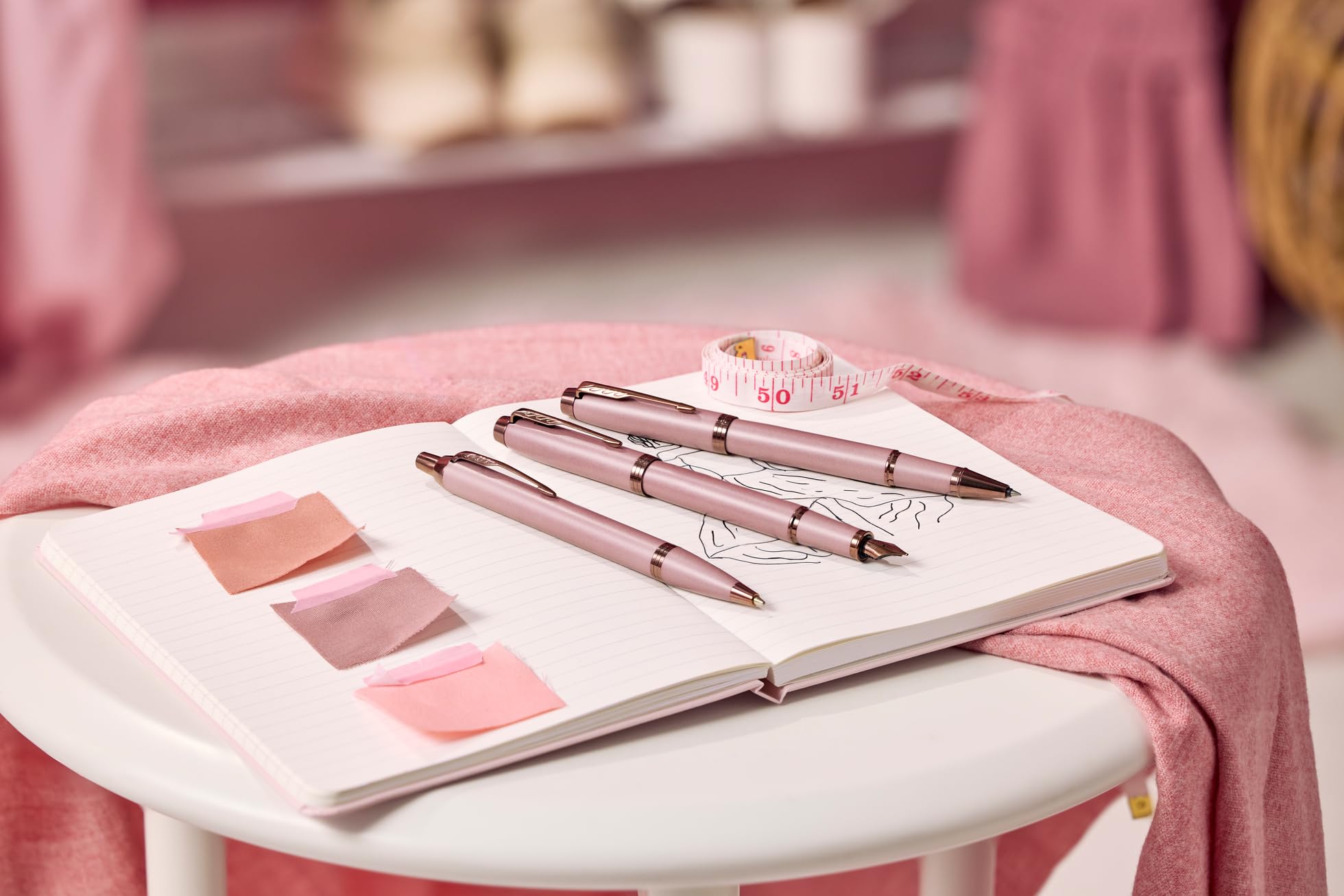 PARKER IM - Juego de bolígrafo y pluma estilográfica con grabado personalizado – Bolígrafo de lujo personalizado – The Finishing Touch Collection regalo para bodas, cumpleaños, oficina (malva)
