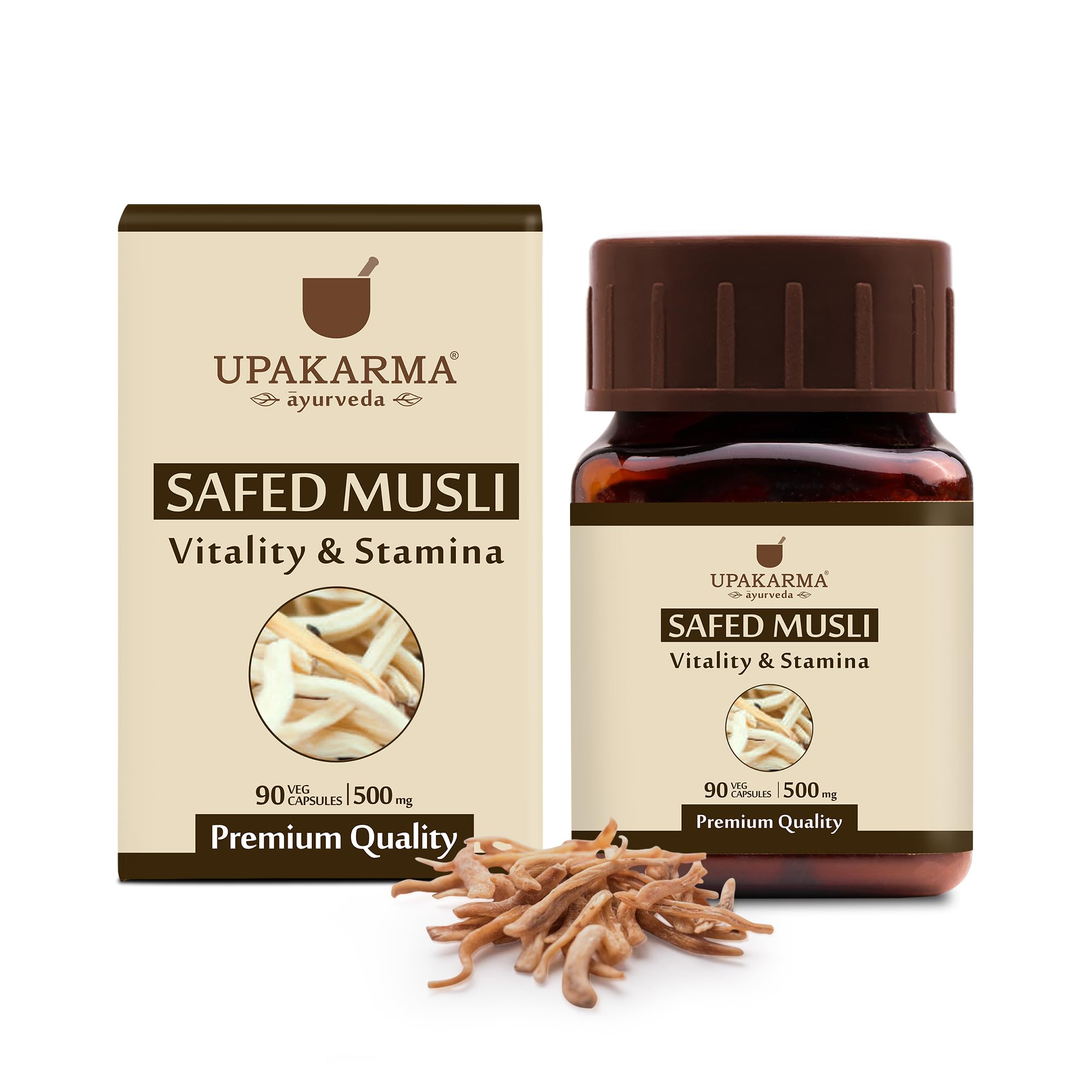 UPAKARMA Safed Musli Capsules (500 mg) | Stamina & Vitality Booster for Men | 90 Veg Capsules - Pack of 1 (B093DQGQ1X) Amazon Price History, Amazon Price Tracker