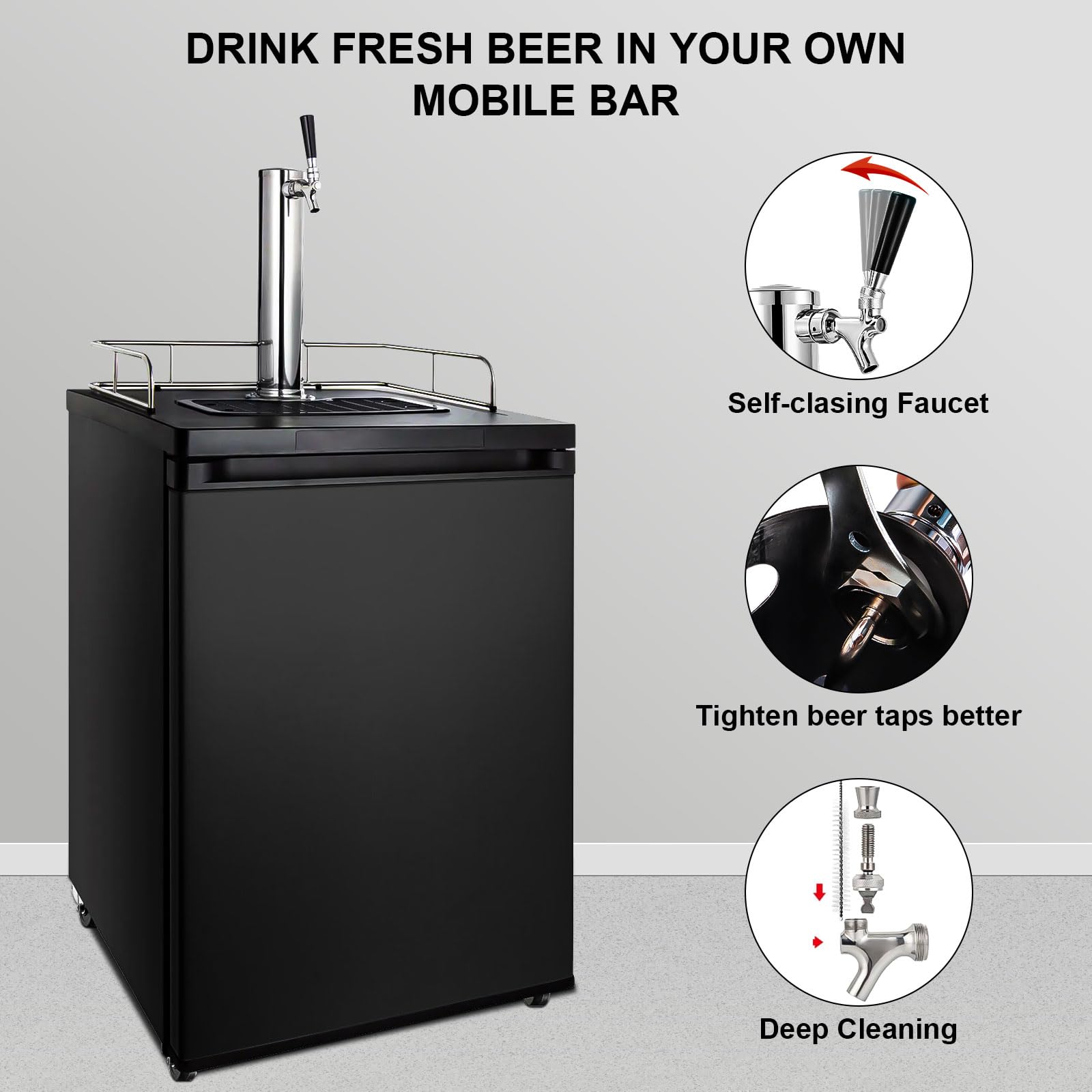 Amazon | 生ビール蛇口ケゲレーター交換部品、自動閉鎖ビールタップ