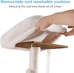 Hey-brother Arbre de chat en bois, 66.1“ Meubles de chat avec des poteaux de Scratching, Tour de chat moderne avec hamacs, Jouets, condo pour chats, Rustique Brown MPJ120SR