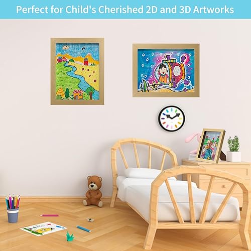 Miniatura 6 de Marco de arte para niños de 8.5 x 11 pulgadas 2024 - Colgar o colocar de pie, pantalla intercambiable. Perfecto para dibujos de niños, tiene
