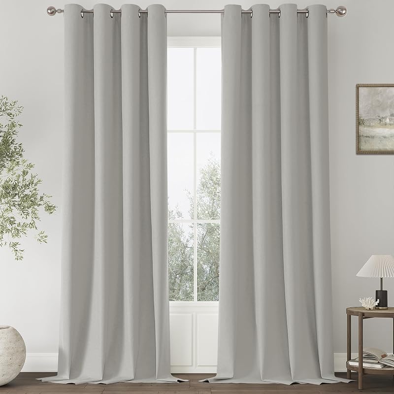 Grey Blackout Curtains 96in — $44