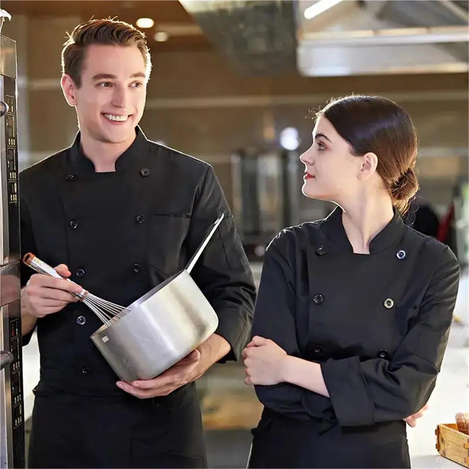 Divisa Cuoco Divise da Cuoco Professionali, Giacca da Cucina a Maniche Lunghe for Uomo e Donna