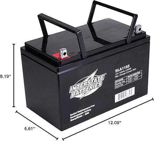 Miniatura 7 de Interstate Batteries Batería Solar de 12V 100Ah 90Ah - Grupo 27, Terminal de Bandera, SLA AGM VRLA Power Patrol, Reemplazo Recargable para Solar,