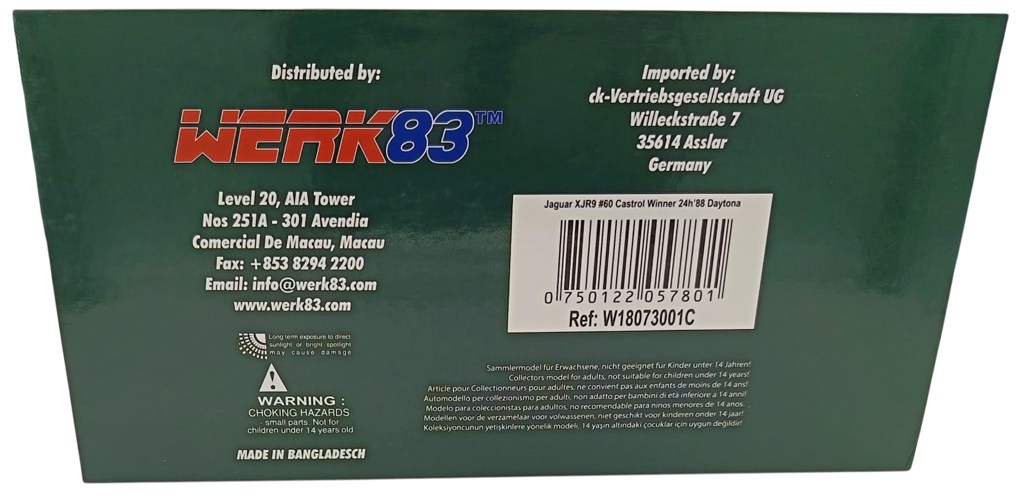 OPO 10 Modellino di Auto Compatibile con Jaguar XJR-9#60 Vincitrice della 24 Ore di Daytona 1988 Brundle, Boesel, Nielsen Scala 1/18 IXO WERK83 18073001C