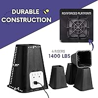Vista 3 de Bee Neat Elevador de cama de 7.25 pulgadas, elevadores de muebles para dormitorio, mesas, sillas, patas de sofá, bloques de soporte de muebles