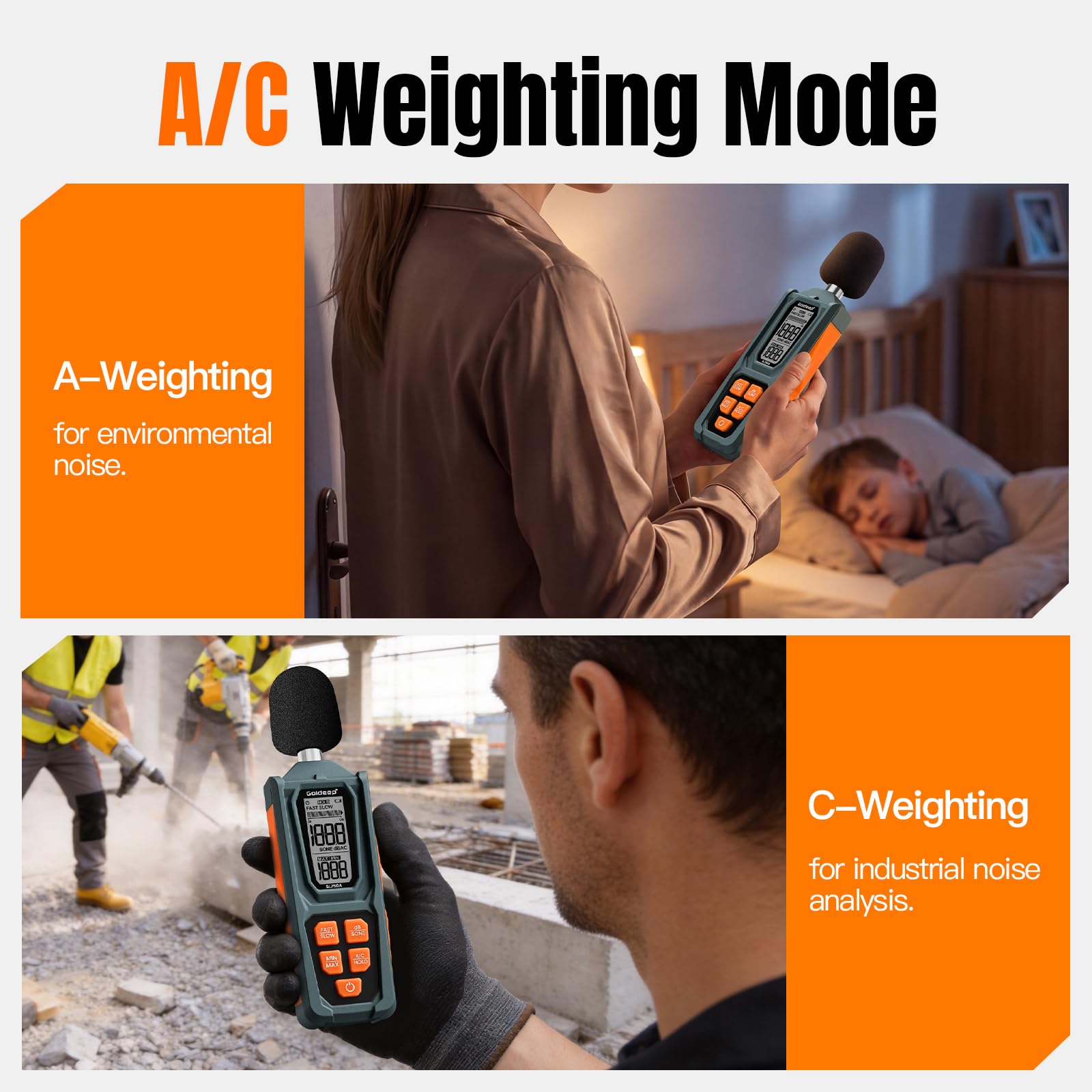 Goldeep SL750A Sound Level Meter - Orange -4 Goldeep SL750A Sound Level Meter - Orange -4