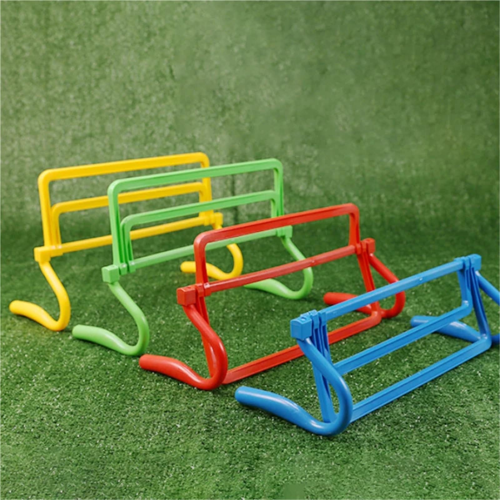 Vallas De Agilidad 6PCS Foldable Hurdle Adjustable Football Training Equipment Soccer Ball Agility Training Accessory Removable Football Barrier Frame(Blue)