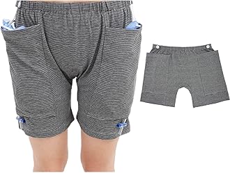 HOEOLYDI Incontinence Care Trousers, Catheter Underwear for Elderly with Double Pockets, Urinate Drainage Bag Pants for Holding Catheter Nephrostomy Bag for Incontinence & Ostomy Patients (3XL-Women)