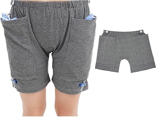 Miniatura 7 de Pantalones para el cuidado de la incontinencia, ropa interior con catéter para ancianos con bolsillos dobles, bolsa de drenaje de orina, pantalones