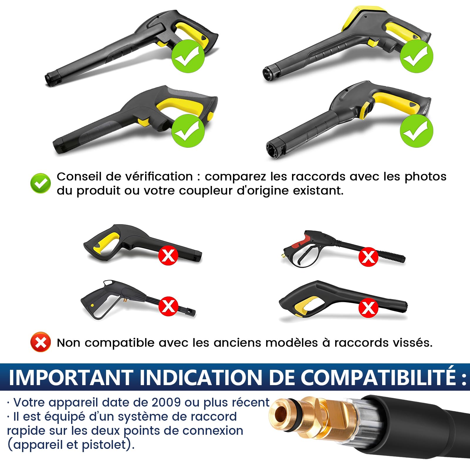 XIIW Tuyau Déboucheur Canalisation 20m 500bar Compatible avec Kärcher K2-K7