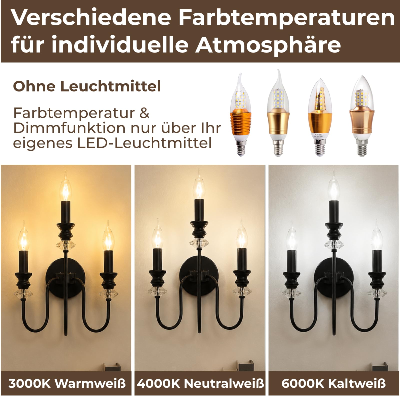 Industrielle Wandlampe Vintage Wandleuchte 3-Flammig für Schlafzimmer Flur