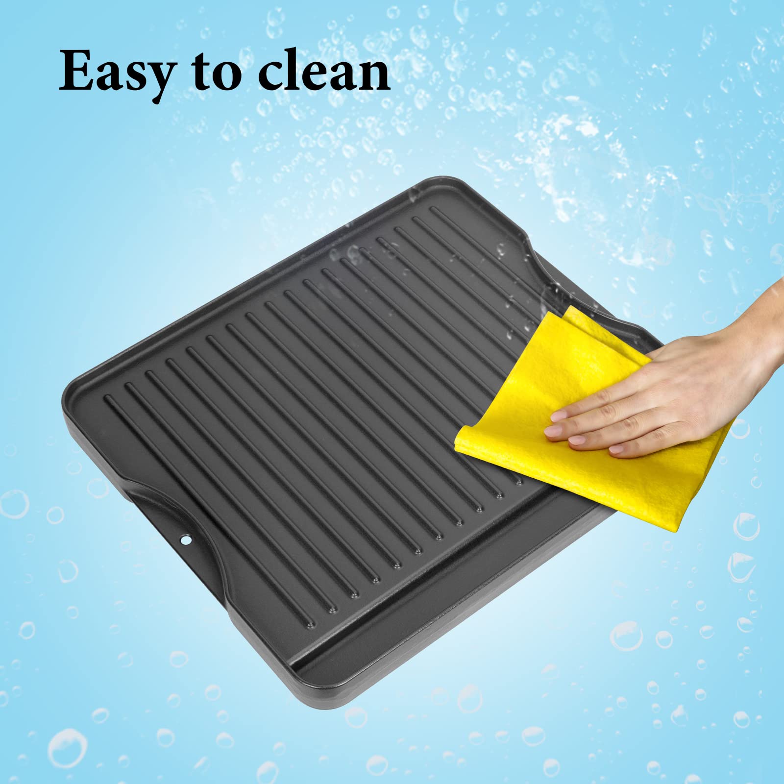 Plancha de cocina de hierro fundido para Camp Chef, Plancha reversible de doble cara para todas las estufas de exterior Camp Chef de 14 x 16 pulgadas, estufa de 2 quemadores Explorer de 2 quemadores 6