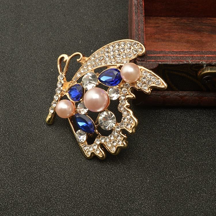 Broche de vêtements en alliage ciselé et perles haute finition - 3
